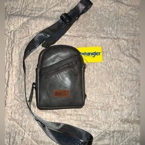 Wrangler Dark Gray Leather Belt Bag